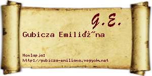 Gubicza Emiliána névjegykártya
